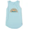 Women's Washy Macro-Micro Sailboat Sun Sleeveless High-Low Crusher-LITE Tank