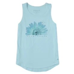 Women's Watercolor Daisy Beach Sleeveless High-Low Crusher-LITE Tank