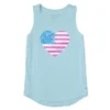 Women's Watercolor Flag Heart Sleeveless High-Low Crusher-LITE Tank