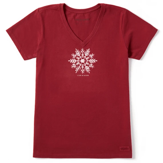 Women's Watercolor SnowflakeCrusher Vee 1 Women's Watercolor SnowflakeCrusher Vee