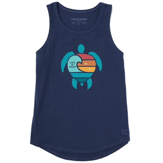 Women's Wavy Turtle Sleeveless High-Low Crusher-LITE Tank 1 Women's Wavy Turtle Sleeveless High-Low Crusher-LITE Tank