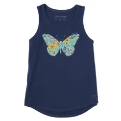Women's Wildflower Butterfly Sleeveless High-Low Crusher-LITE Tank