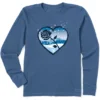 Women's Winter Rose Heartscape Long Sleeve Crusher Tee
