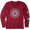 Women's Winter Wonderland Mandala Long Sleeve Crusher Vee