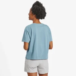 Women's Wolf LandscapeBoxy Crusher Tee -One Family Clothing Womens Wolf Landscape Short Sleeve Boxy Crusher Tee 81006 3 lg