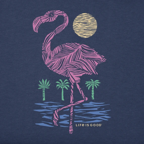 Women's Woodblock Flamingo Sleeveless High-Low Crusher-LITE Tank 2 Women's Woodblock Flamingo Sleeveless High-Low Crusher-LITE Tank - Image 2