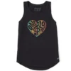 Women's Woodcut One Love G Clef Heart Sleeveless High-Low Crusher-LITE Tank