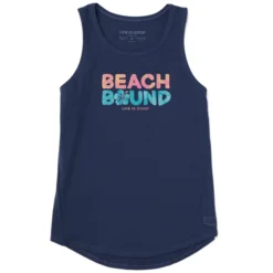 Women's Wordsmith Beach Bound Hibiscus Sleeveless High-Low Crusher-LITE Tank