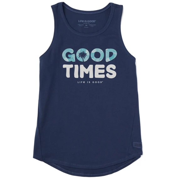 Women's Wordsmith Good Times Palm Sleeveless High-Low Crusher-LITE Tank 1 Women's Wordsmith Good Times Palm Sleeveless High-Low Crusher-LITE Tank